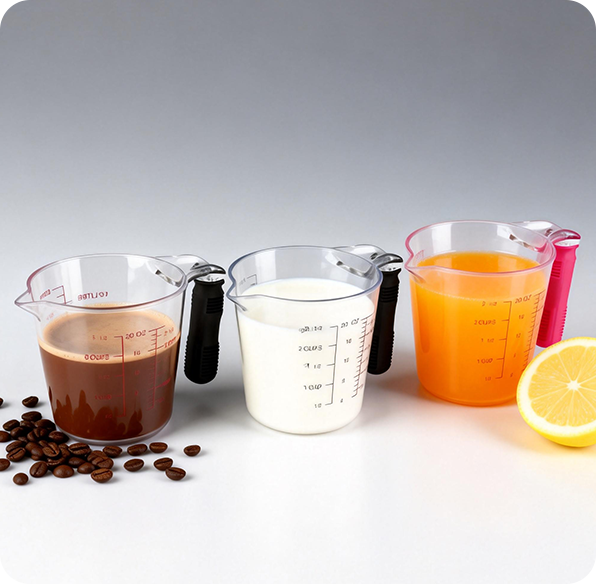 Taza medidora de plástico