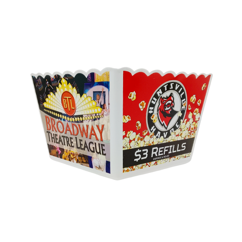 Cubo de palomitas de maíz reutilizable